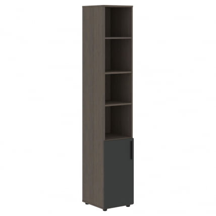 Шкаф-колонка с глухой малой дверью (левый) ВЕЛИОН ВХCС 40.5 Л Яшма черный Дуб Сильвер / VELION VHCS L_0