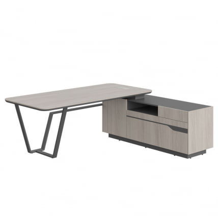 Стол руководителя правый Лине СФ-571201.1 Дуб серый Черный графит / Line_0