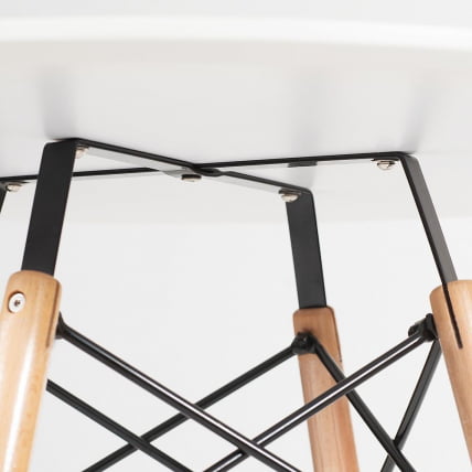 Стол CИНДЙ НЕКСТ (мод. 70-80 МДФ) металл/мдф/бук, Д80х75см, белый/натуральный / CINDY NEXT (mod. MDF) D80х75см,_3