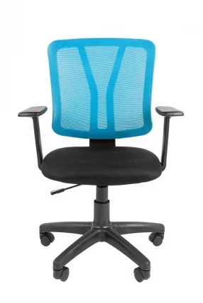 Кресло офисное CХАИРМАН 626 Черный Синяя сетка / CHAIRMAN_1