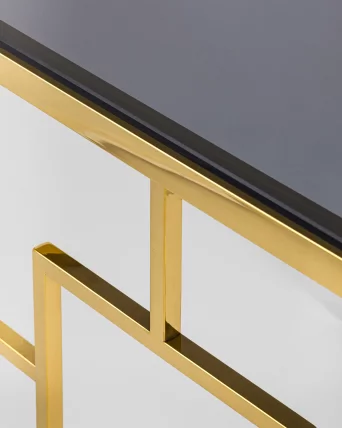 Журнальный столик БРУКЛИН 55кс55 Золото стекло смоке / 55x55 smoke_3