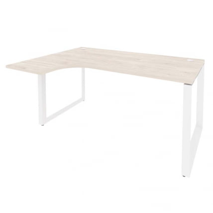 Стол эргономичный левый на О-образном м/к ОНИКС О.МО-СА-4Л Денвер Светлый/Белый / ONIX O.MO-SA-4L_0