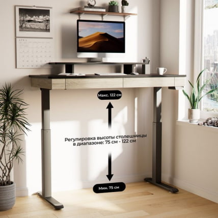 Стол для компьютера c электрической регулировкой по высоте и 2 ящиками ЕУРЕКА ЕРК-ЕД-И55-ОГ / c EUREKA ERK-ED-I55-OG_7