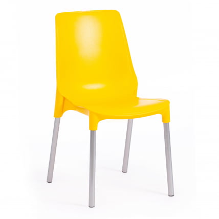 Стул ГЕНИУС (мод 75) металл/пластик, 46кс56кс84cм, желтый/ножки хром / GENIUS (mod 46x56x84cм,_0