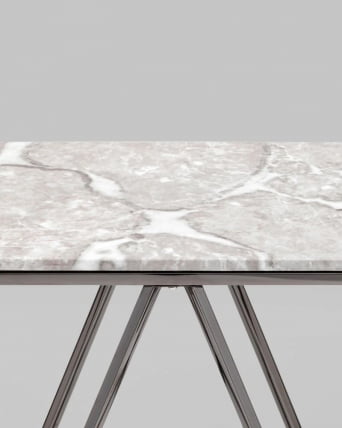 Консоль Авалон 122*41 серый мрамор сталь Темный хром_4