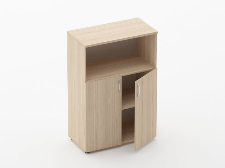 Шкаф средний полуоткрытый Глассй 6.12.121 Орех / Glassy_1