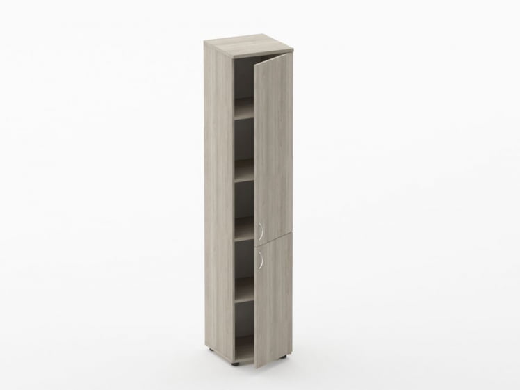 Шкаф высокий закрытый Твин 16.16.10Пр Дуб Сантана светлый / Twin_1