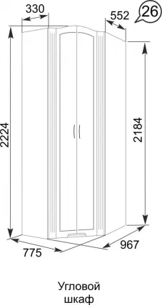 Шкаф угловой Виктория 26_1