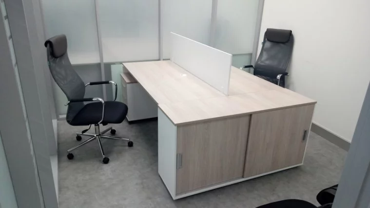 Стол прямой Дека ЛДСП каркас 75.07.16 Дуб Сантана светлый/Белый / Deka_5