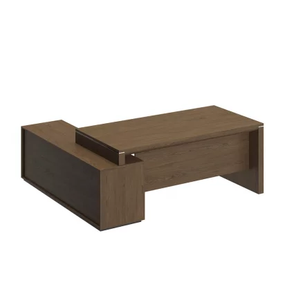 Стол руководителя правый на опорной тумбе ВЕЛАР ВЛ 137 ДТ ДТ Дуб табачный / VELAR_1