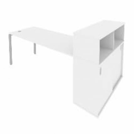Рабочая станция с опорным шкафом-купе Метал Сйстем Б.РС-СШК-3.5 Белый/Серый / Metal System_0