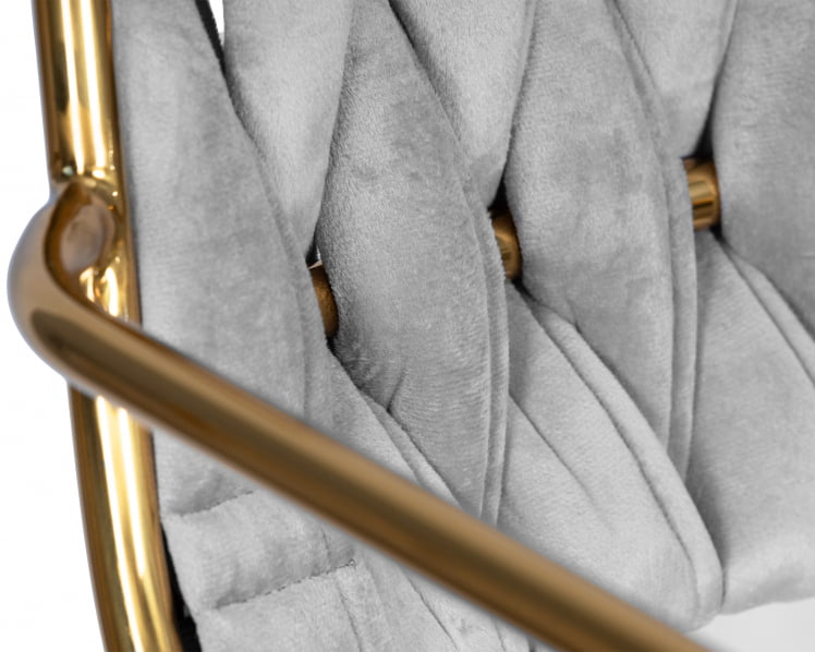 Стул барный ДОБРИН МИЛЛЕР ГОЛД (cветло-серый велюр (135-37)) / DOBRIN MILLER GOLD (cветло-серый_7