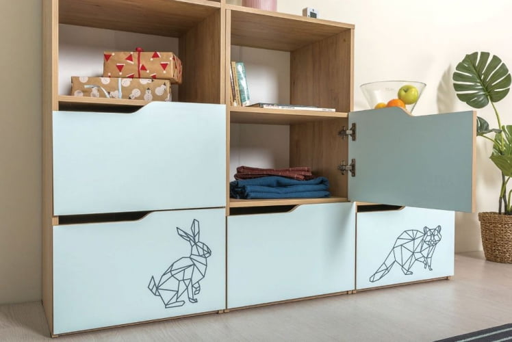 Комплект мебели для детской Гудвин 004 Гикори Рокфорд Натуральный Мята Бензин_1