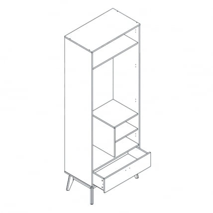Шкаф двухдверный Калгари 13 Дуб натуральный светлый-белый матовый_1