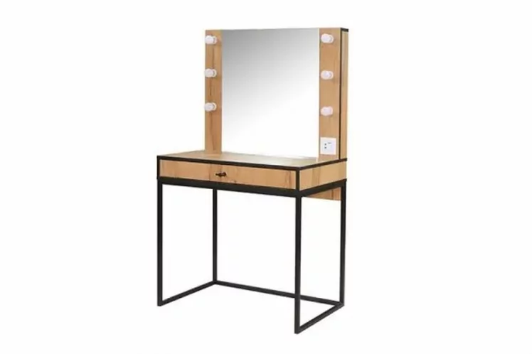 Трюмо Берген 2 Дуб Крафт Золотой Черный_0