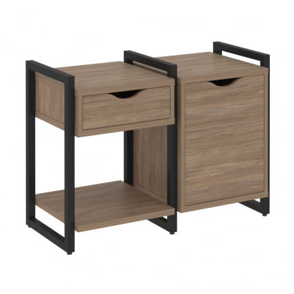 Тумба на регулируемых опорах наборная. Вариант №3 ЛОФТ ВР.Л-ТН-3.О Металл черный Дуб Аризона / LOFT VR.L-TN-3.O_0