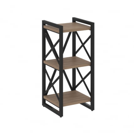 Стеллаж на регулируемых опорах - 3 полки ЛОФТ ВР.Л-МСТ.О-3.4 Металл черный Дуб Аризона / LOFT VR.L-MST.O-3.4_0