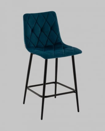 Стул полубарный Одди Диамонд велюр синий / Diamond_2