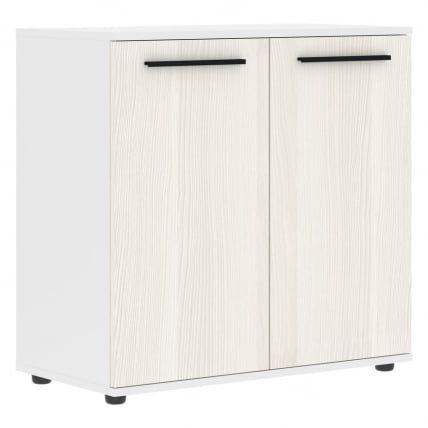 Шкаф с глухими малыми дверьми ЕДИС ЕЛCС 85.1 Ясень Траун Черный Белый / EDIS ELCS_0