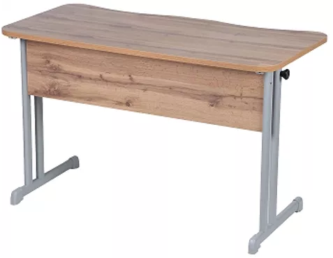 Парта двухместная эргономичный (рост 6) Клен Танзау/Металл Серый_0