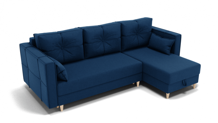 Диван Консул-2 ППУ угол левый/правый (ЗР) Цвет фасада: Синий; Тип: Левый/правый; Материал фасада: Металл/Велюр_0