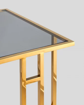 Журнальный столик Бостон 50кс32 Золото стекло смоке / 50x32 smoke_3