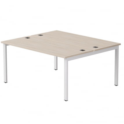 Бенч-система на 2 места на металлокаркасе, опоры 45 гр Еверпроф ЕВО 254С017 Дуб Соната Белый / Everprof EVO 254S017_0