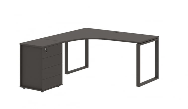 Стол эргономичный с тумбой левый ЕДИС ЕКCЕТ 1518 Л Мокко / EDIS EQCET L_0