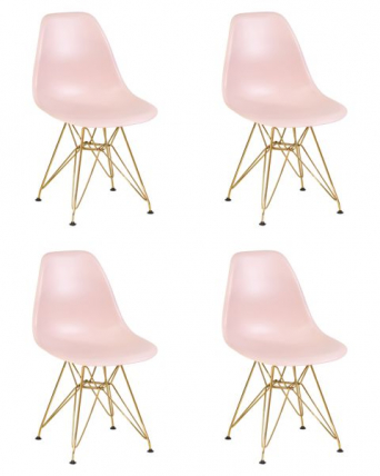 Стул обеденный ДОБРИН ДСР (ножки золотые, цвет светло-розовый (ПК-02)) 4 шт / DOBRIN DSR (PK-02))_0