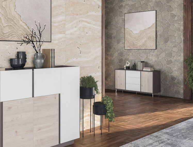 Шкаф-хедлайнер Сирио СР.301.ВФ.ВХ.ДН Вольфрам Дуб Тоскана Белый / Sirio SR.301.WF.WH.DN_1