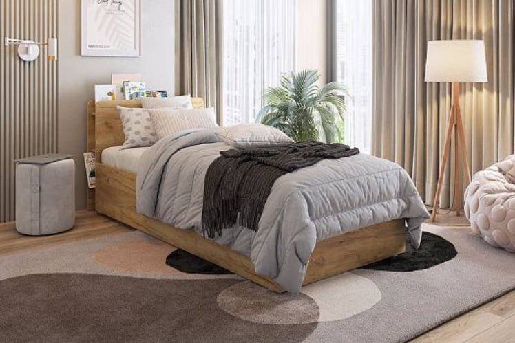 Каркас кровати Юниор 90х200 см СМУ-02 белое дерево / SMU-02_8