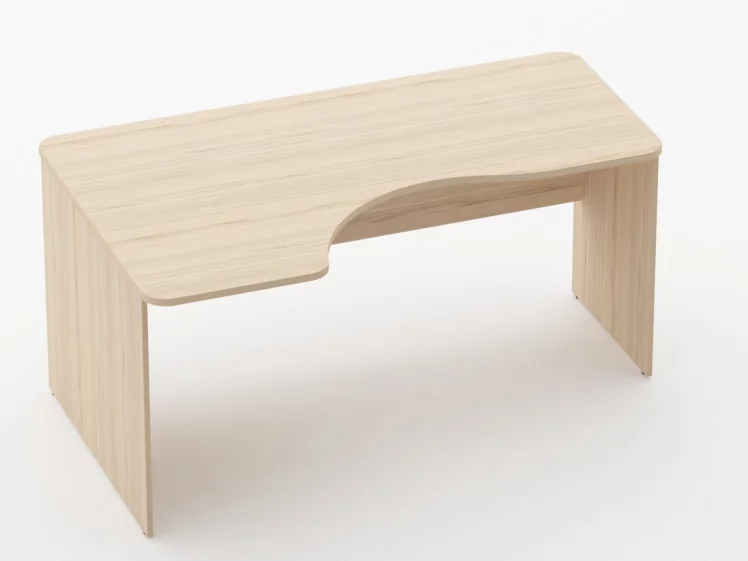 Стол угловой Глассй 1.14.16Л Дуб молочный / Glassy_0