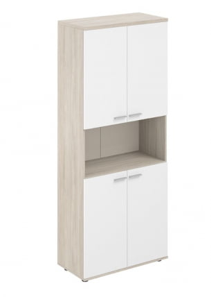 Шкаф высокий с нишей Сигма СГ.841.ОЛ.ВХ.ВХ Дуб светлый Белый / Sigma SG.841.OL.WH.WH_0