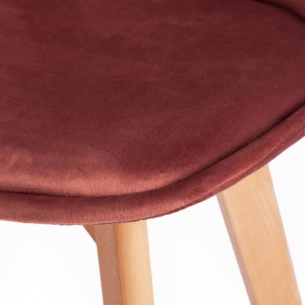 Стул ТУЛИП СОФТ (мод. 74) / 1 шт. в упаковке вельвет/дерево , 54 х 47 х 83 см , коралловый (ХЛР 44)/натуральный / TULIP SOFT (mod. (HLR_6