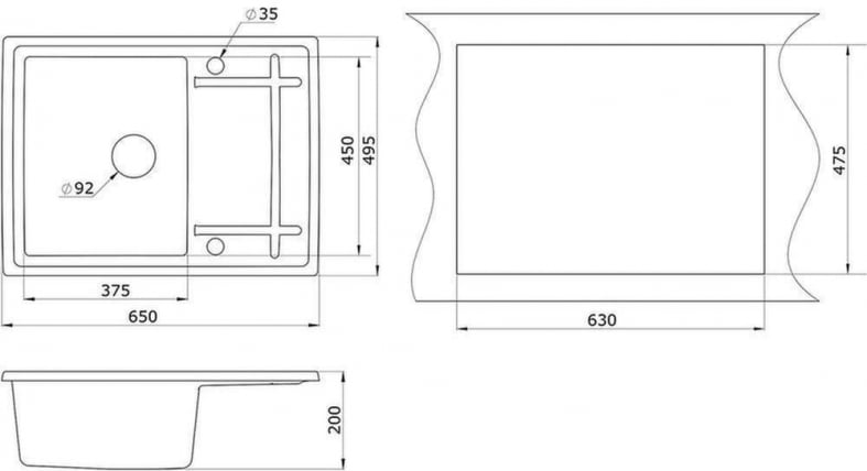 Кухонная мойка ГРАНУЛА 6501 Базальт / GRANULA_2