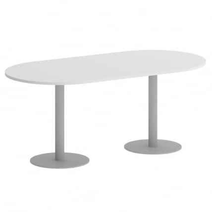 Стол овальный ХОМЕ ОФФИCЕ ВР.СП-5-180.1 Белый Бриллиант/Серый металл / HOME OFFICE VR.SP-5-180.1_0