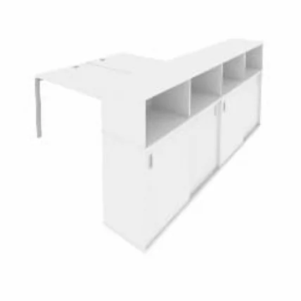 Рабочая станция с опорным шкафом-купе Метал Сйстем Б.РС-СШК-4.4 Белый/Серый / Metal System_0