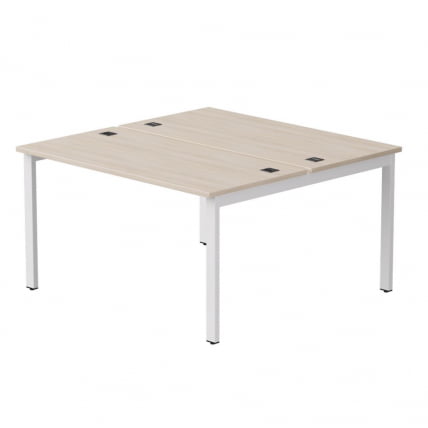 Бенч-система на 2 места на металлокаркасе, опоры 45 гр Еверпроф ЕВО 254С016 Дуб Соната Белый / Everprof EVO 254S016_0