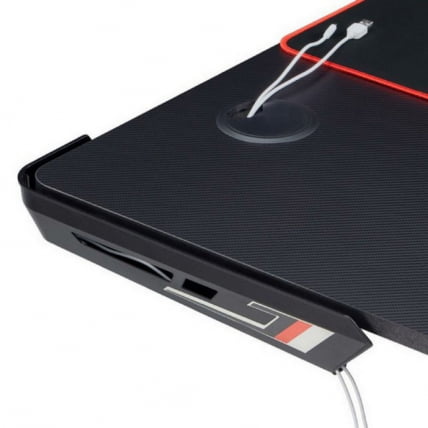 Стол для для компьютера (для геймеров) Л-формы c электрической регулировкой по высоте ЕУРЕКА ЕРК-ЕГД-Л60Л-Б-УС / L-формы c EUREKA ERK-EGD-L60L-B-US_1