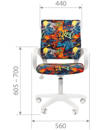 Детское кресло CХАИРМАН ТИН (Кидс) 103 ЛТ (ЛТ) белый пластик Cразй / CHAIRMAN (Kids) (LT) Crazy_3