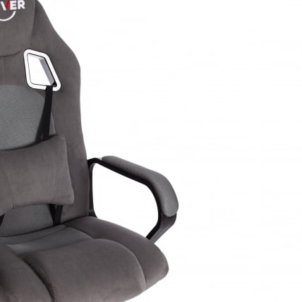 Кресло ДРИВЕР (22) флок/ткань, серый/серый, 29/ТВ-12 / DRIVER 29/TW-12_11