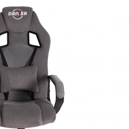Кресло ДРИВЕР (22) флок/ткань, серый/серый, 29/ТВ-12 / DRIVER 29/TW-12_5