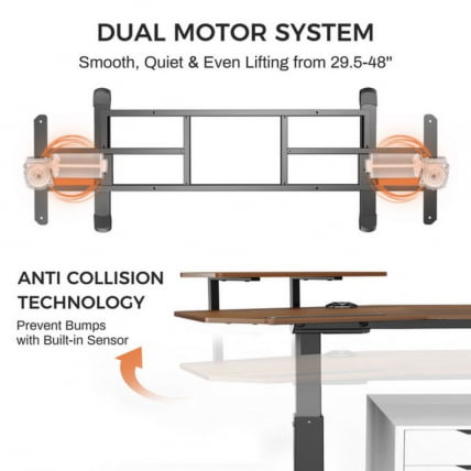 Стол для компьютера (для геймеров) с подставкой под клавиатуру и электрической регулировкой по высоте Еурека ЕРК-ЕД71-ВН / Eureka ERK-ED71-WN_4