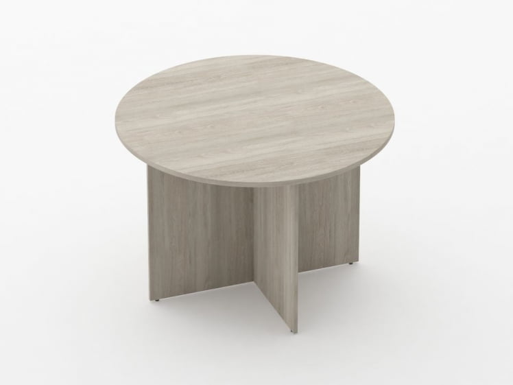 Стол для переговоров круглый Глассй 2.12 Дуб сантана светлый / Glassy_0