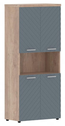 Шкаф с 2-мя комплектами глухих малых дверей и топом Торр ЛУКС ТЛХC 85.4 Дуб Каньон Серо-голубой / Torr LUX TLHC_0