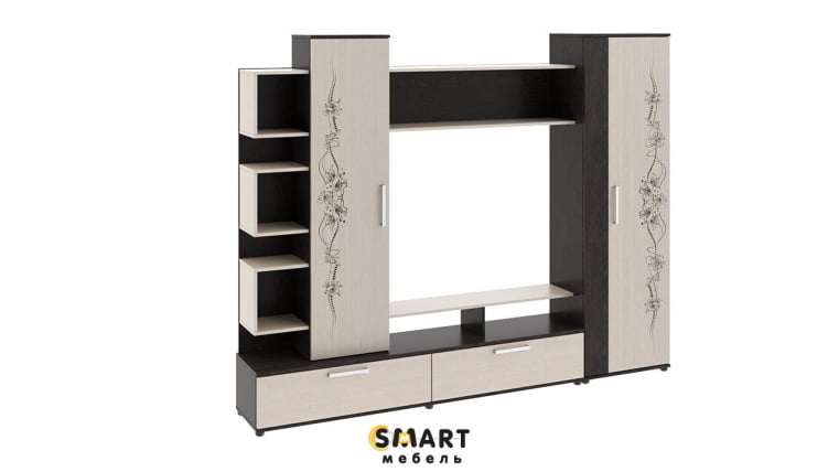 Стенка Дакота  Венге Цаво/Дуб молочный с рисунком_1