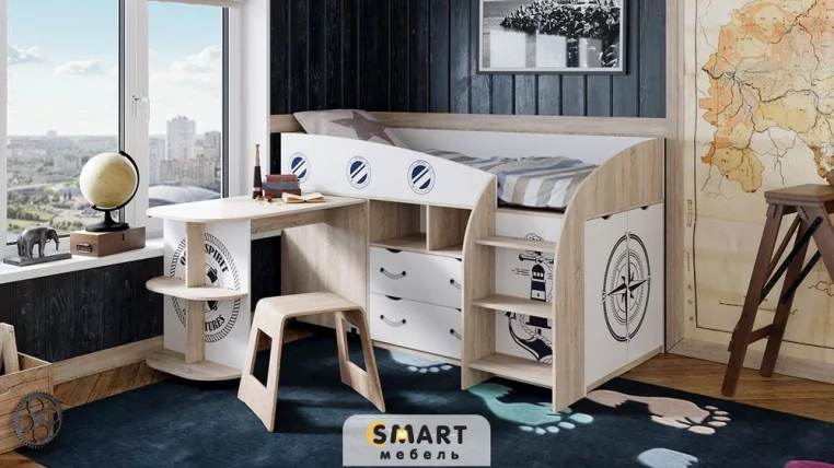 Кровать комбинированная Немо Дуб сонома/Белый_3