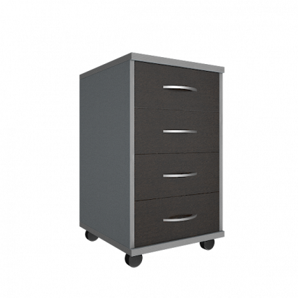 Тумба подкатная (4 ящика, с замком) Рива А.ТМ-4Ф Венге/Металлик / Riva А.ТМ-4F_0