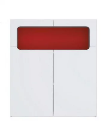 Тумба Палермо Юниор 06 Белый глянец Ясень шимо светлый Красный_1