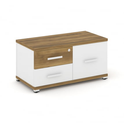 Тумба приставная сервисная CОНCЕПТ CН.ТСР-001 Б/В Сандал Янтарный Белый бриллиант Белый / CONCEPT CN.TSR-001 B/W_0